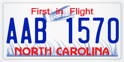 NC license plate AAB1570