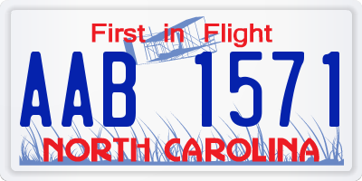 NC license plate AAB1571