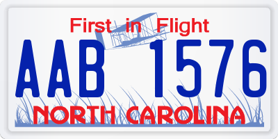 NC license plate AAB1576