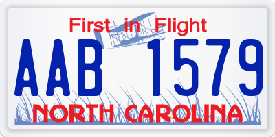 NC license plate AAB1579