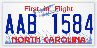 NC license plate AAB1584