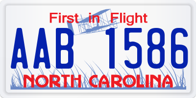 NC license plate AAB1586