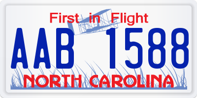 NC license plate AAB1588