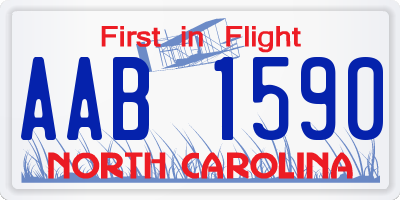 NC license plate AAB1590