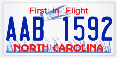 NC license plate AAB1592