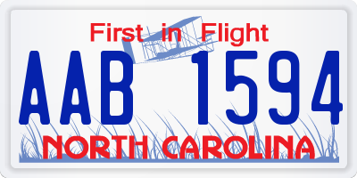 NC license plate AAB1594