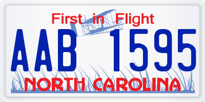 NC license plate AAB1595
