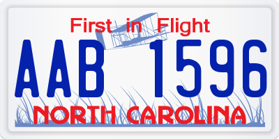 NC license plate AAB1596
