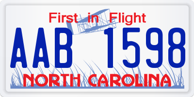 NC license plate AAB1598