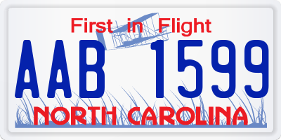 NC license plate AAB1599