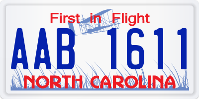 NC license plate AAB1611