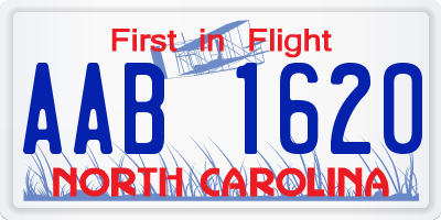 NC license plate AAB1620