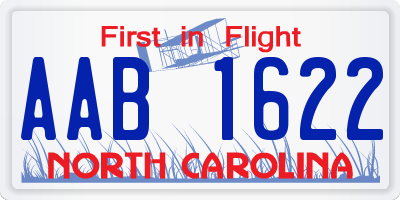 NC license plate AAB1622
