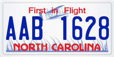 NC license plate AAB1628