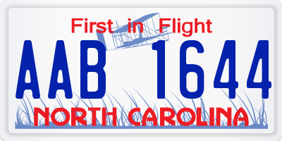 NC license plate AAB1644