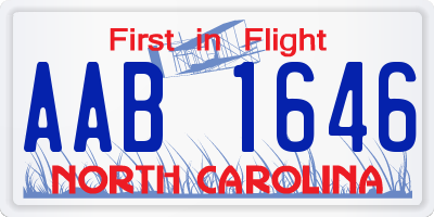 NC license plate AAB1646