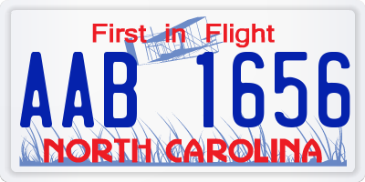 NC license plate AAB1656