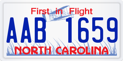 NC license plate AAB1659