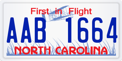 NC license plate AAB1664