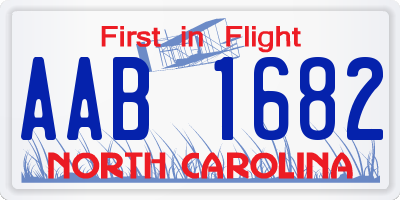 NC license plate AAB1682