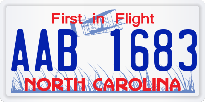 NC license plate AAB1683