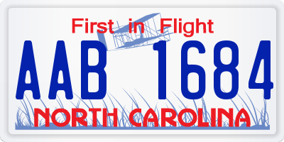 NC license plate AAB1684