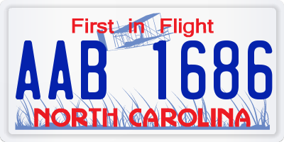 NC license plate AAB1686