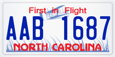 NC license plate AAB1687