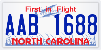 NC license plate AAB1688