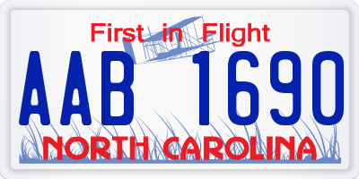 NC license plate AAB1690