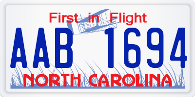 NC license plate AAB1694