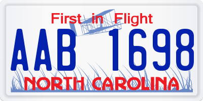 NC license plate AAB1698