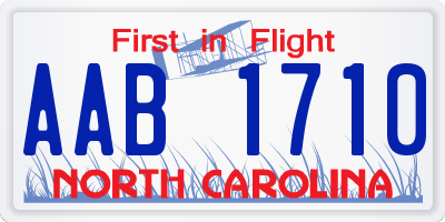 NC license plate AAB1710