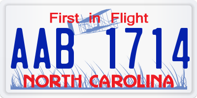 NC license plate AAB1714