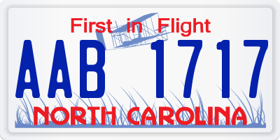 NC license plate AAB1717