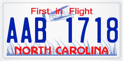 NC license plate AAB1718