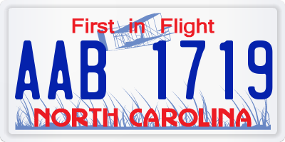NC license plate AAB1719
