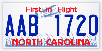 NC license plate AAB1720