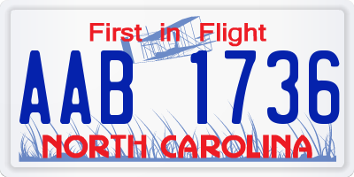 NC license plate AAB1736