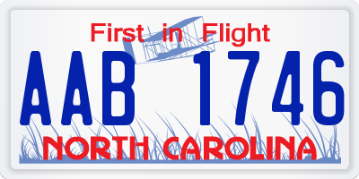 NC license plate AAB1746