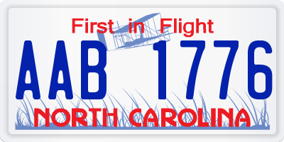 NC license plate AAB1776
