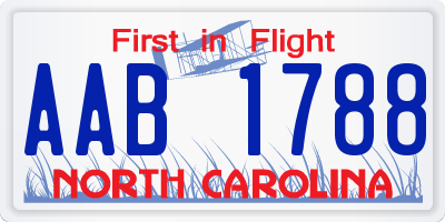 NC license plate AAB1788