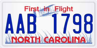 NC license plate AAB1798
