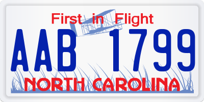NC license plate AAB1799