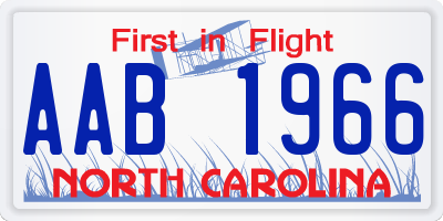 NC license plate AAB1966