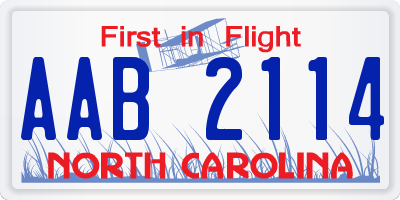 NC license plate AAB2114