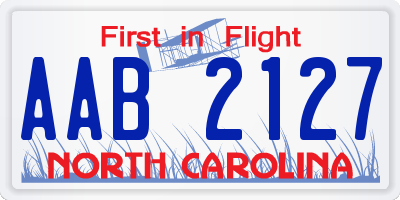 NC license plate AAB2127