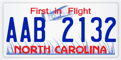 NC license plate AAB2132