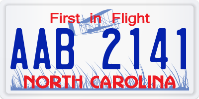 NC license plate AAB2141