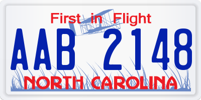 NC license plate AAB2148